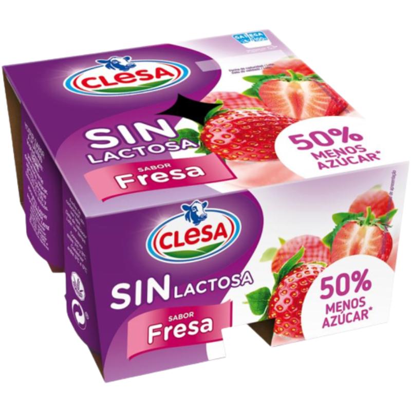 CLESA YOGUR S/LACTOSA FRESA PACK-4 UD