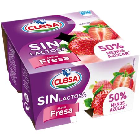 CLESA YOGUR S/LACTOSA FRESA PACK-4 UD