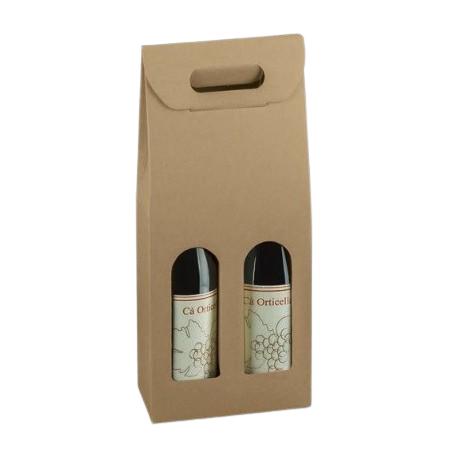 BOTELLERO CARTON 2 BOTELLA COLOR KRAFT UNIDAD