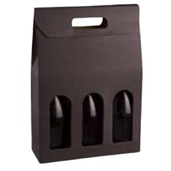 BOTELLERO CARTON 3 BOTELLA COLOR NEGRO UNIDAD