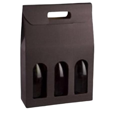 BOTELLERO CARTON 3 BOTELLA COLOR NEGRO UNIDAD