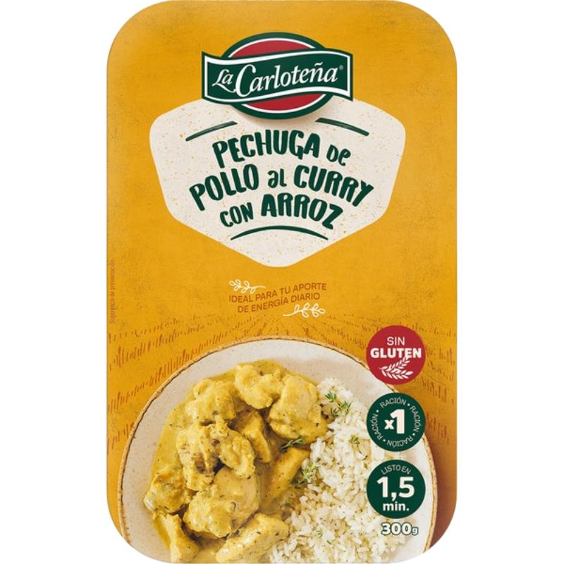 PECHUGA POLLO AL CURRY C/ARROZ LA CARLOTEÑA B/300G