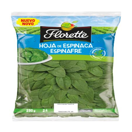 FLORETTE ESPINACAS HOJAS BOLSA 250 GR